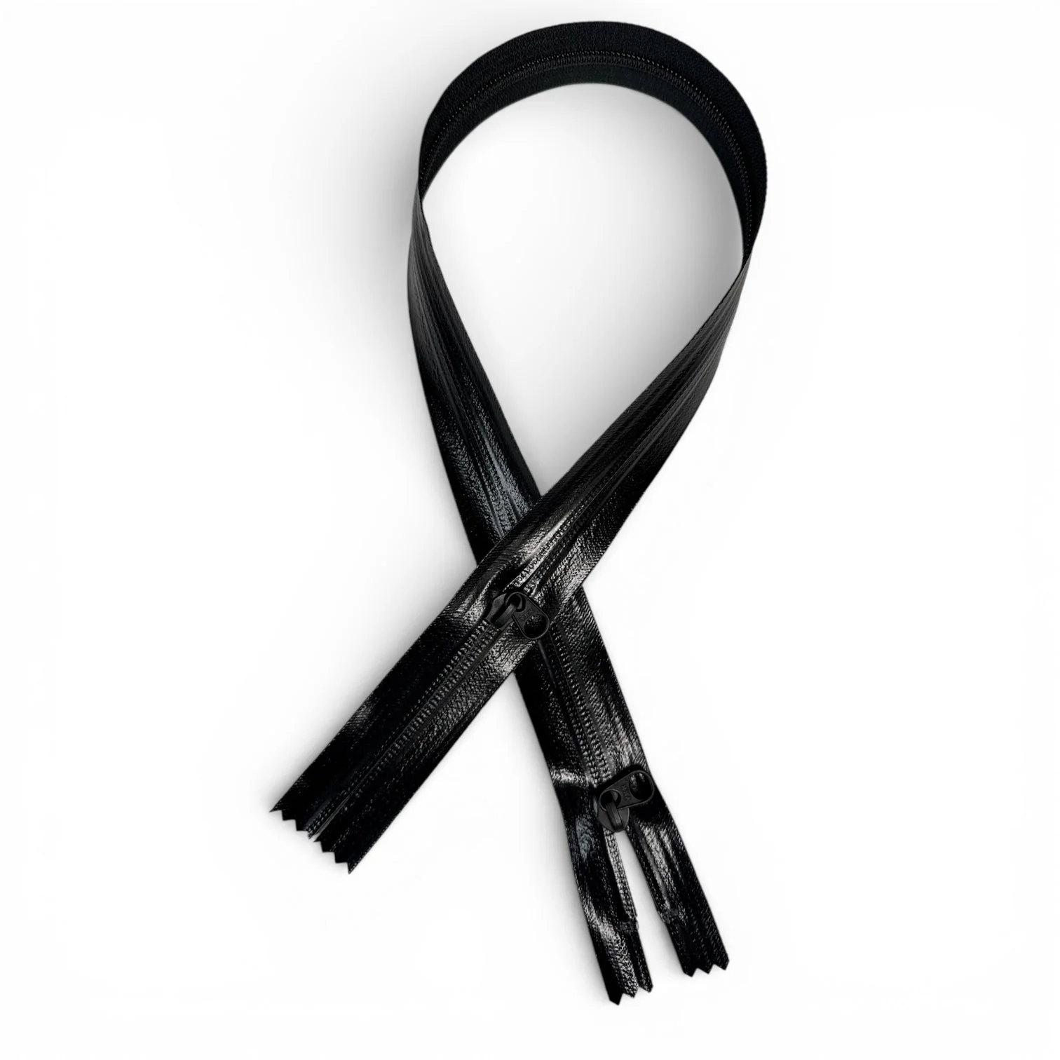 #5 Water-Resistant Reverse Coil Zipper - Black - YKK Style