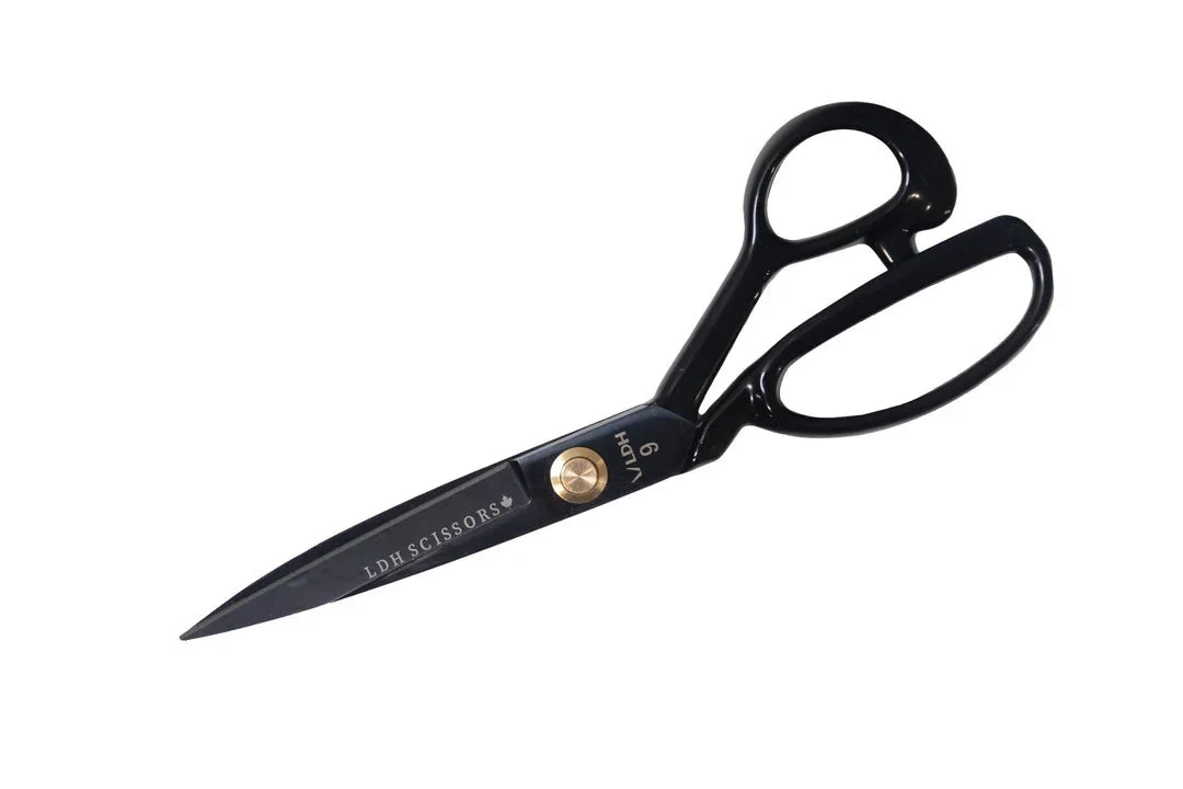 9" Midnight Edition Fabric Shears - Rubber Handle - LDH Scissors