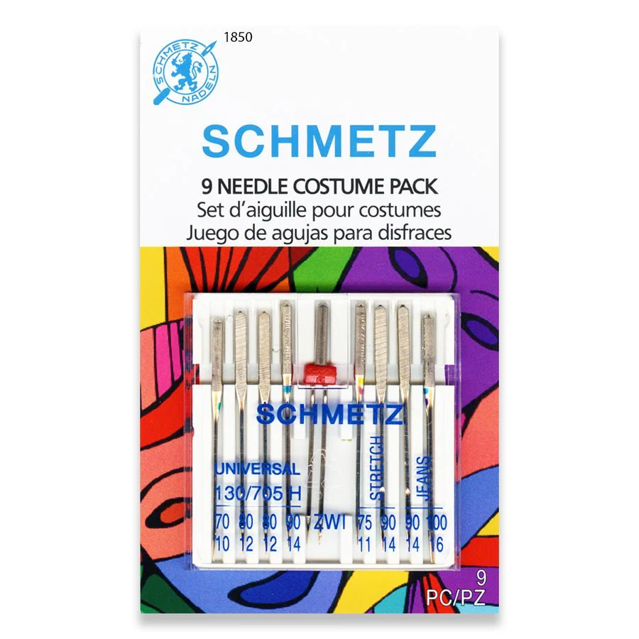 9 Needle Costume Pack (Universal, Stretch, Jean, Twin Needles) - Schmetz