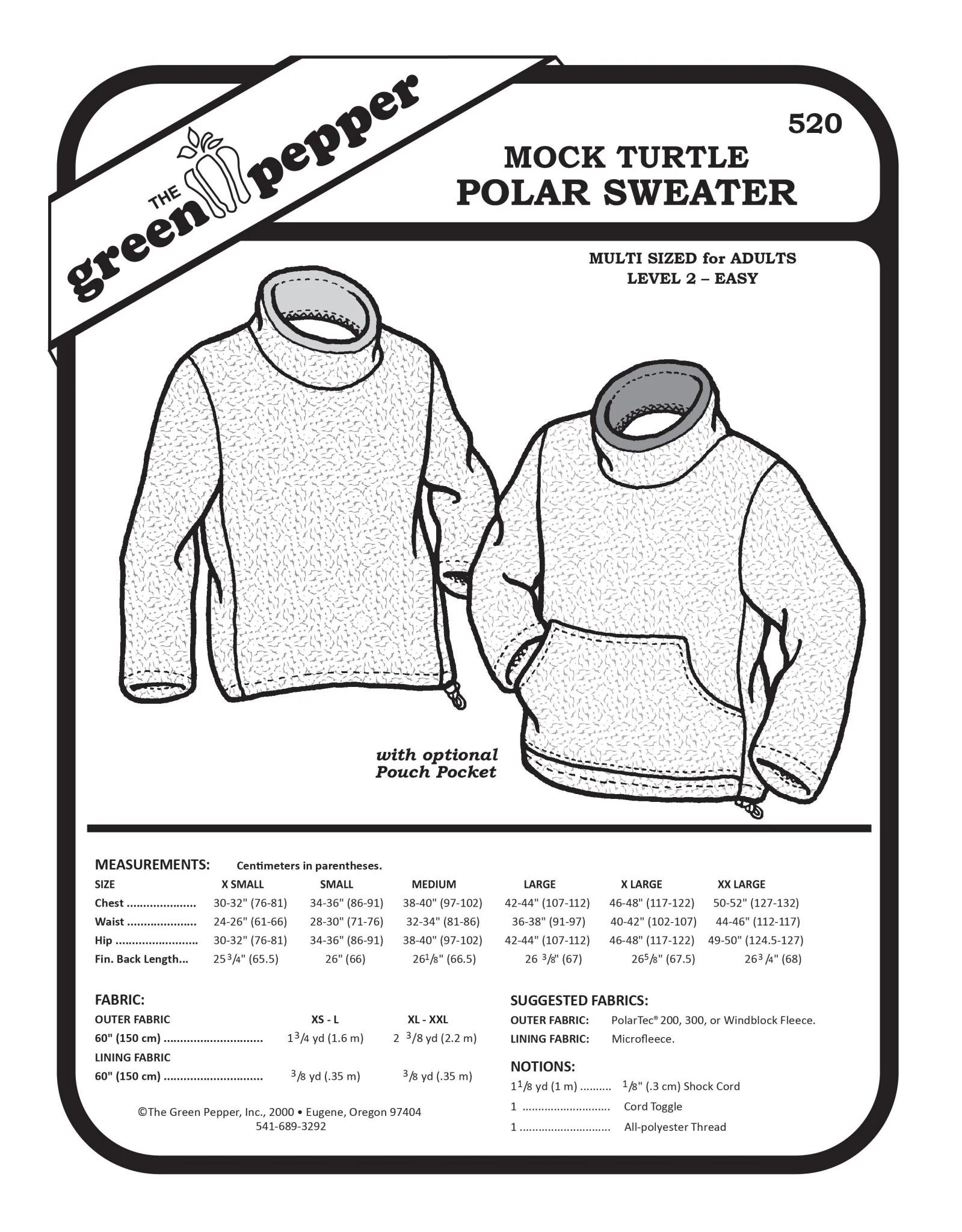 Adult’s Mock Turtle Polar Sweater PDF Pattern - 520 - The Green Pepper Patterns - Image 2