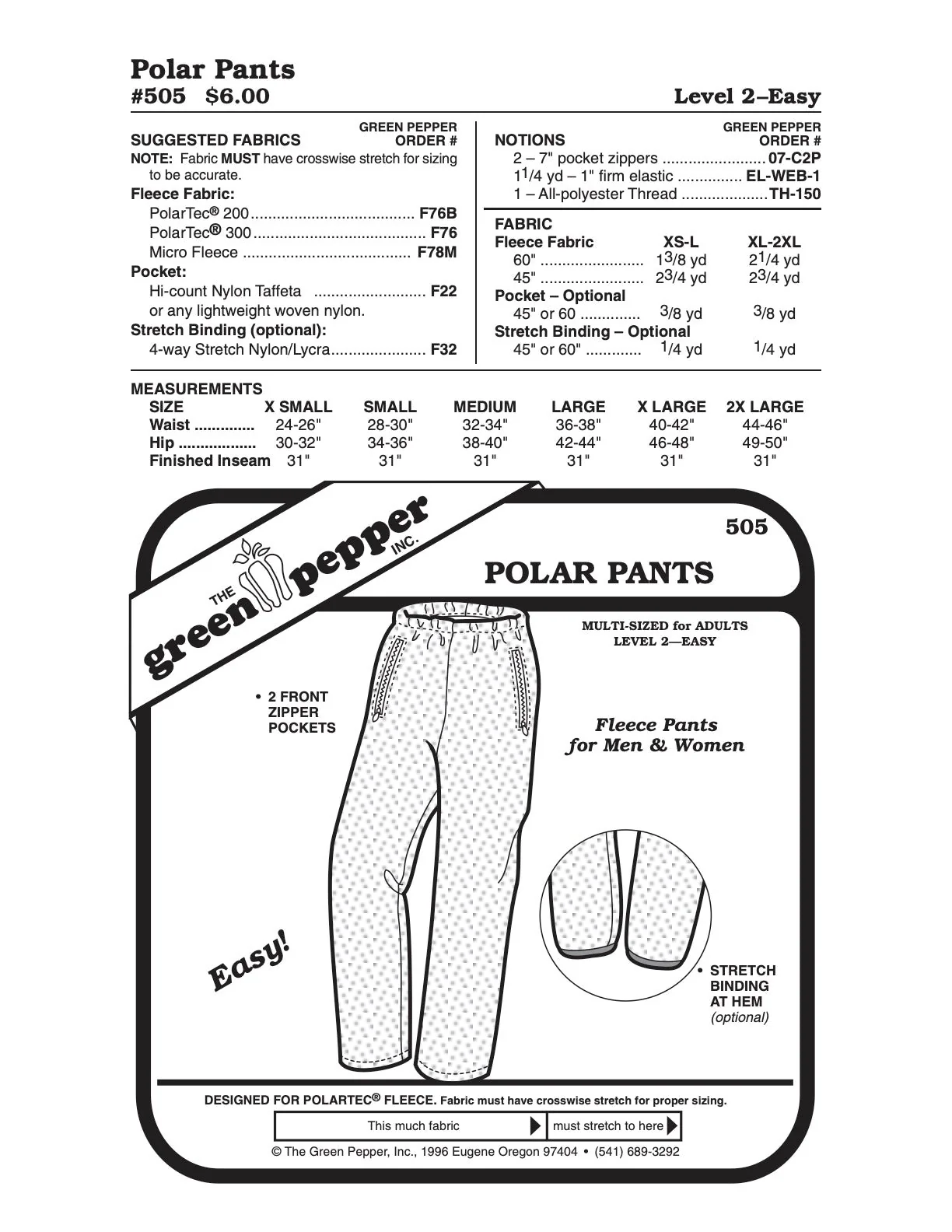Adult’s Polar Pants Pattern - 505 - The Green Pepper Patterns - Image 2