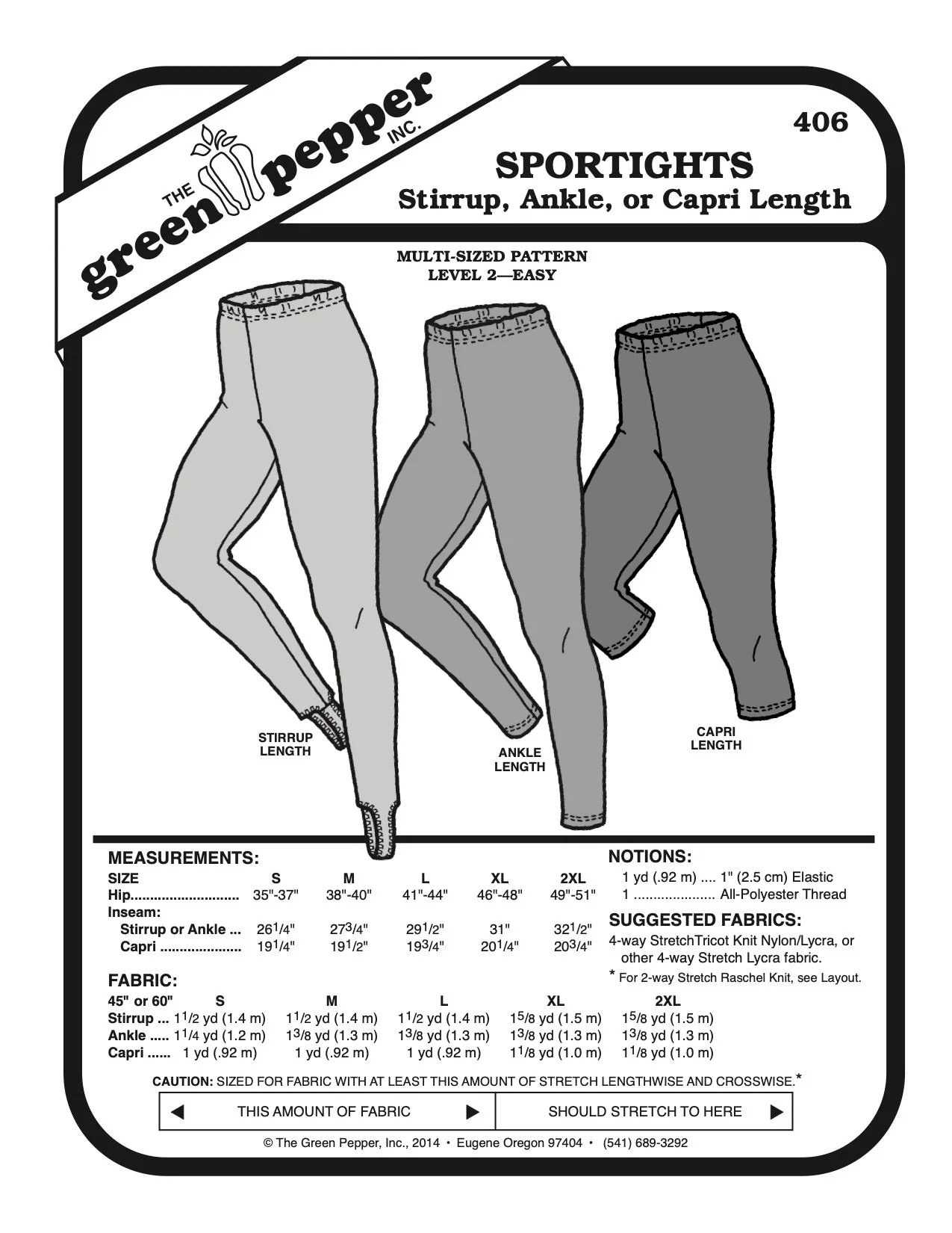 Adult’s Sport Tights Pattern - 406 - The Green Pepper Patterns - Image 2