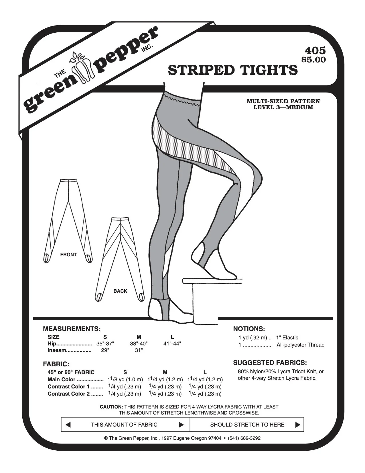 Adult’s Striped Tights Pattern - 405 - The Green Pepper Patterns - Image 2