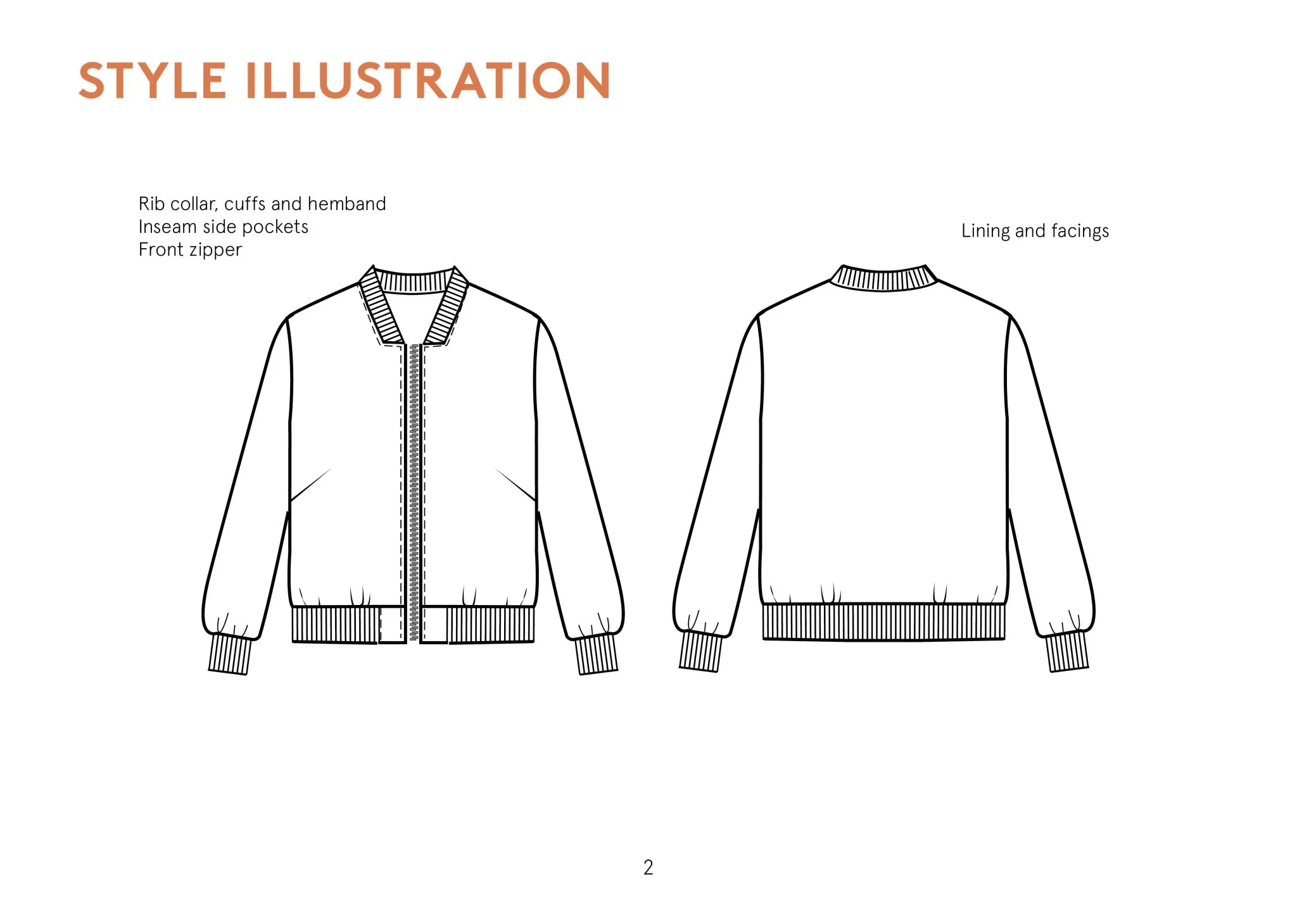 Amelia Bomber Jacket Womens Paper Pattern - Wardrobe by Me - Image 9