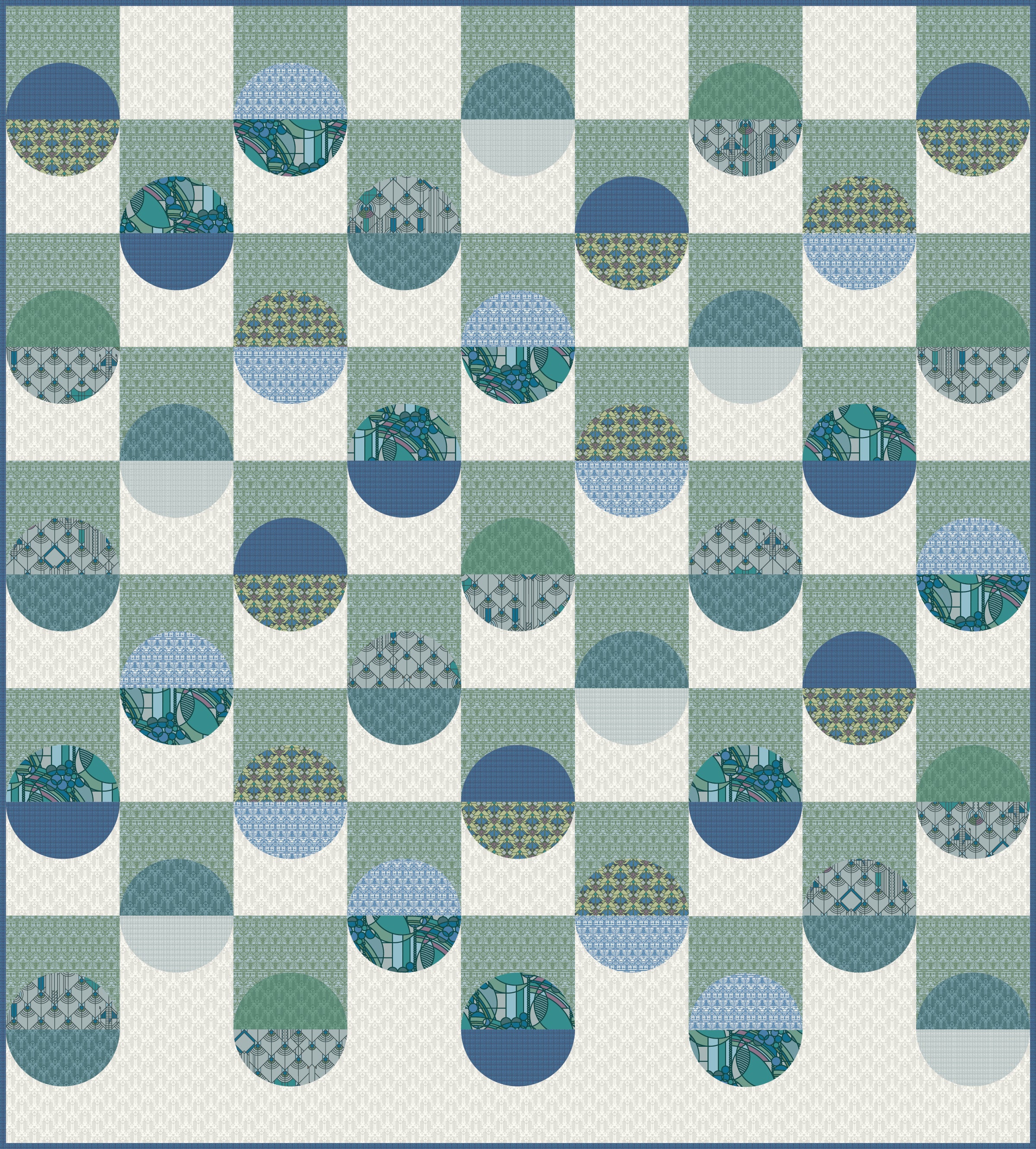 April Showers - Earth- Frank Lloyd Wright - Cloud 9 Fabrics - Poplin - Image 4