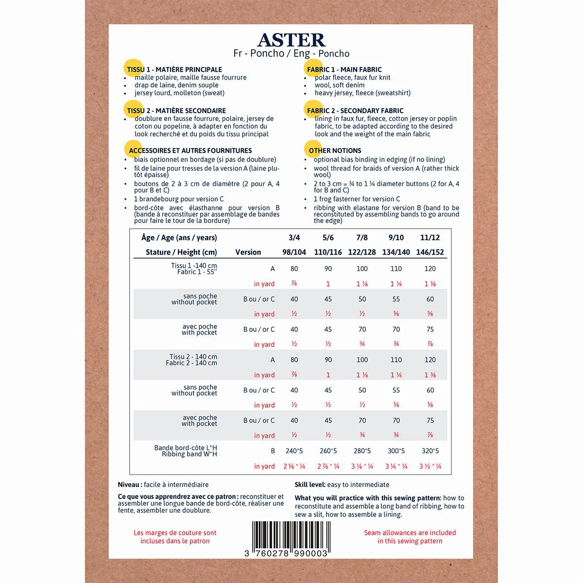 Aster Ponchos Sewing Pattern - Kids 3/12Y - Ikatee - Image 21