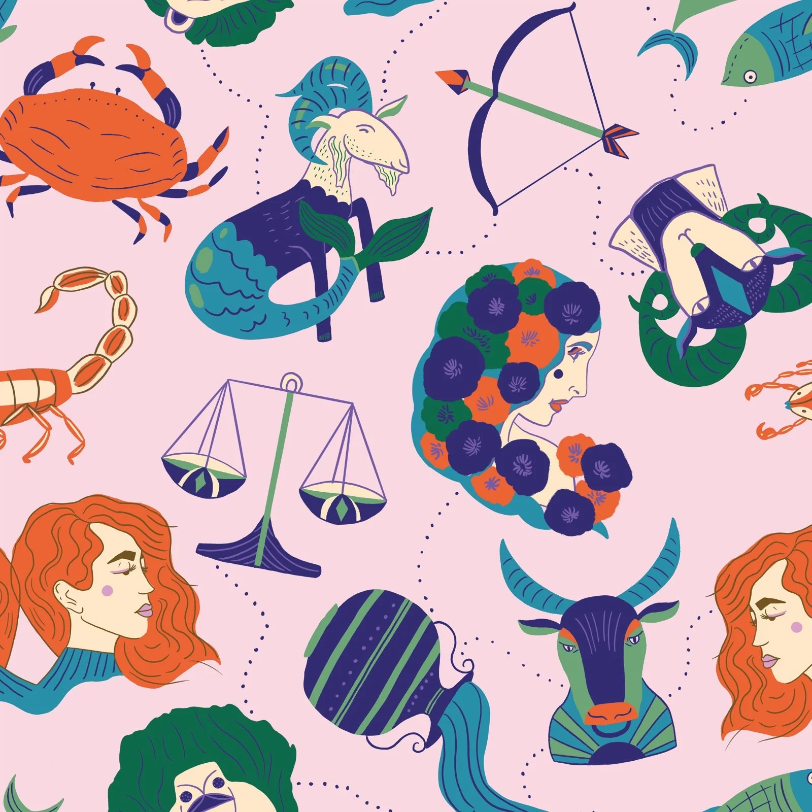 Astrology - Secret Of The Oracle - Tara Reed - Cloud 9 Fabrics - Poplin - Image 2