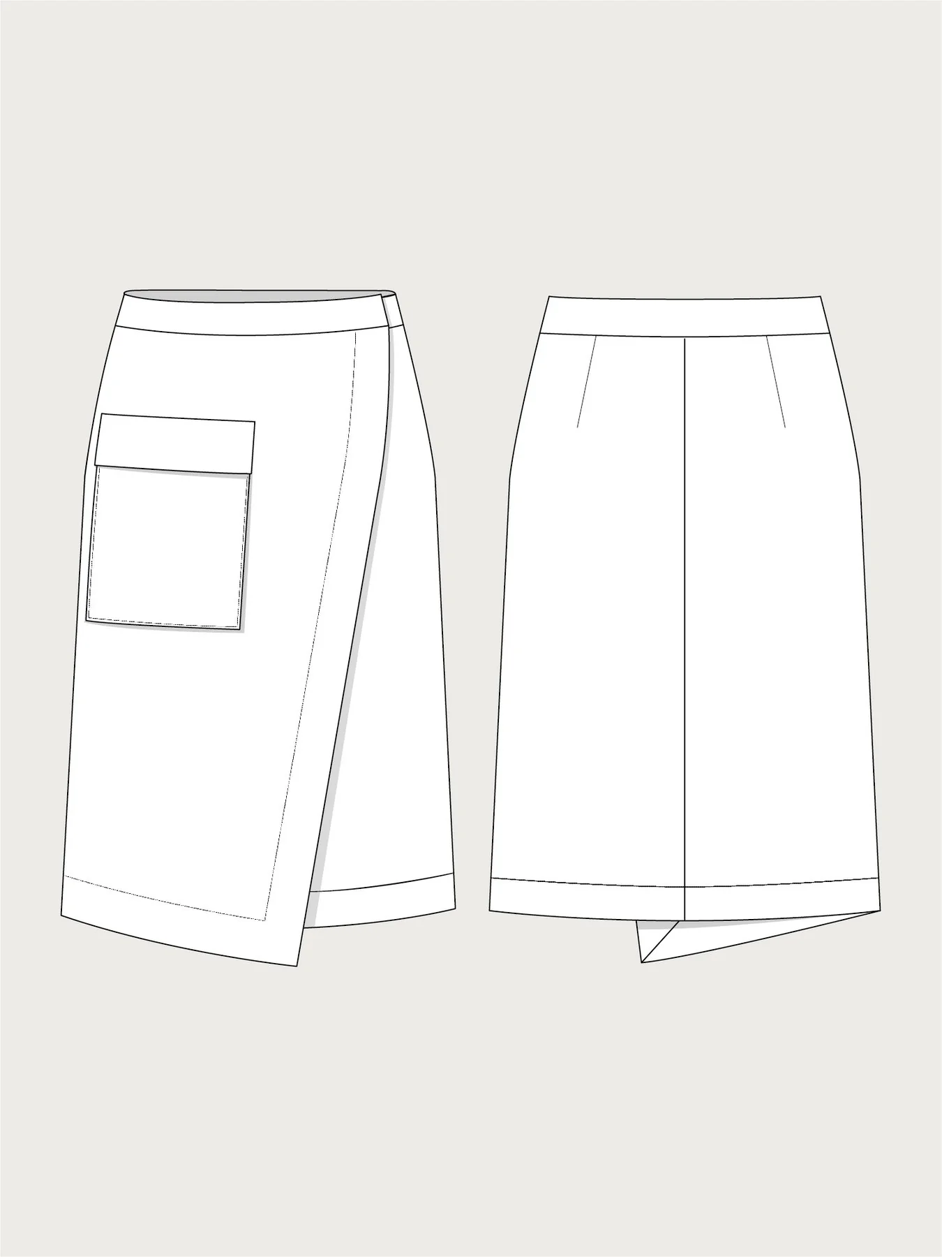 Asymmetrical Midi Skirt Pattern - The Assembly Line - Image 8