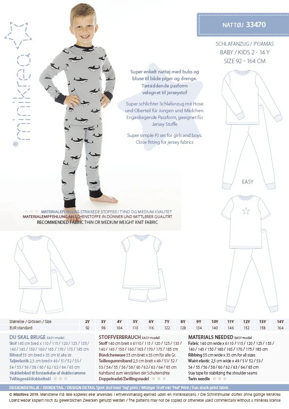 Baby / Kids Pyjamas - Minikrea - Pattern - 2-12 Years - Image 4