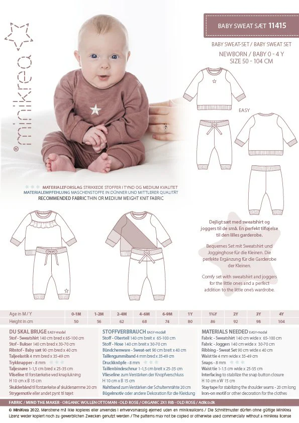 Baby Sweat Set - Minikrea - Pattern - 0-4 Years - Image 4
