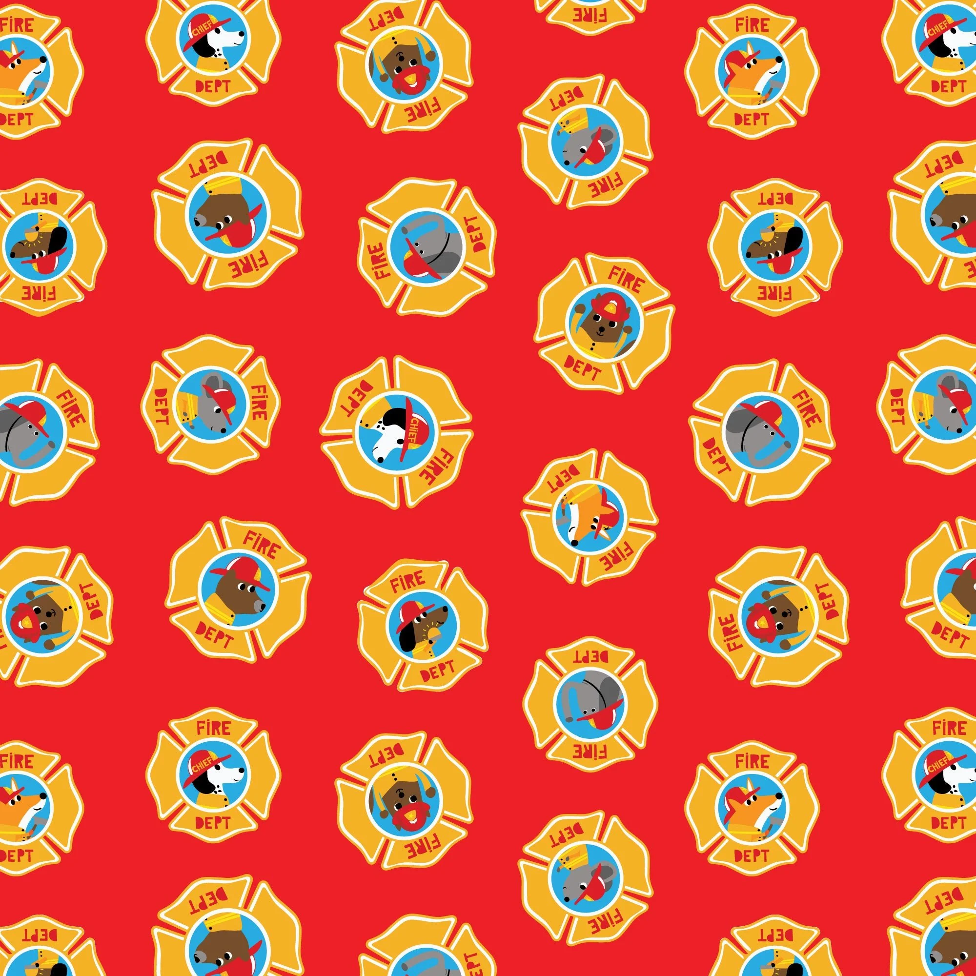 Badge Of Honor - Fire! Fire! Fire! - Loo McNulty - Cloud 9 Fabrics - Poplin - Image 3