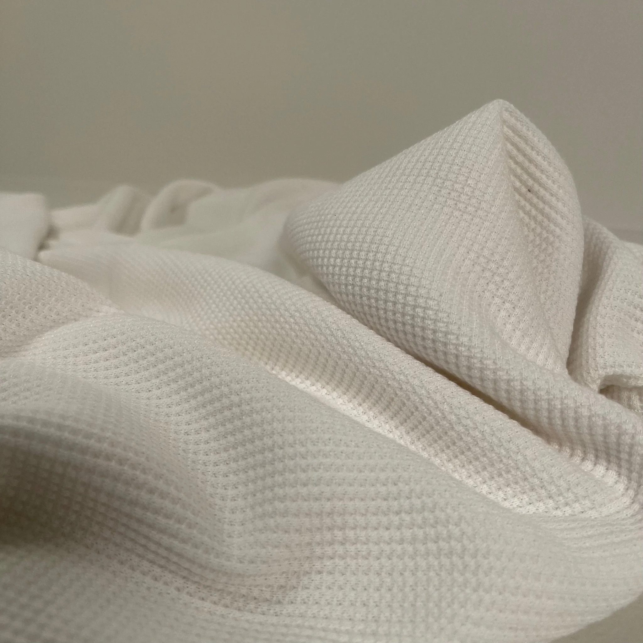 Bamboo Organic Cotton Waffle / Thermal - Natural White 300 gsm (wide)