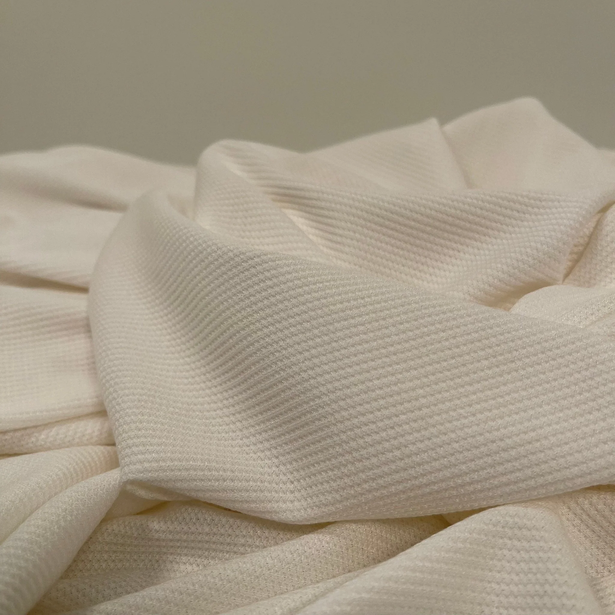 Bamboo Spandex Waffle / Thermal - Natural White 230 gsm