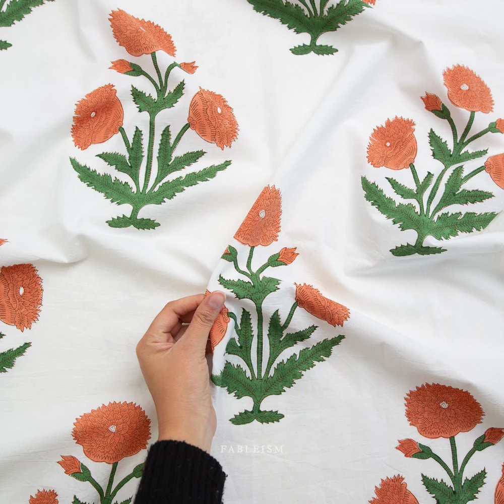 Boho Floral - Sienna - Indian Block Prints Cottage - Fableism Supply Co. - Image 4