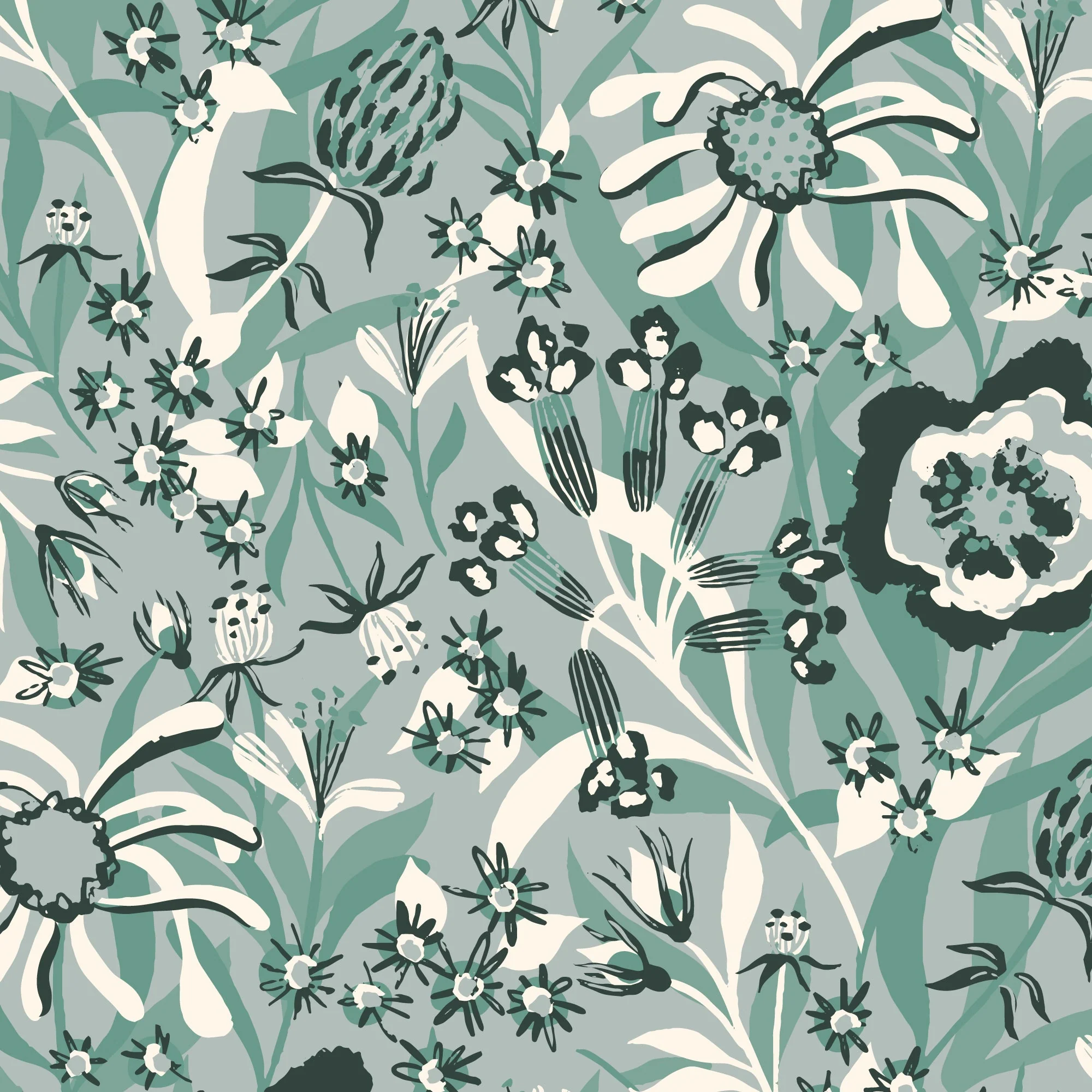 Bouquet - Blue - Kindred Comforts - Tanya Celia - Cloud 9 Fabrics - Poplin - Image 3