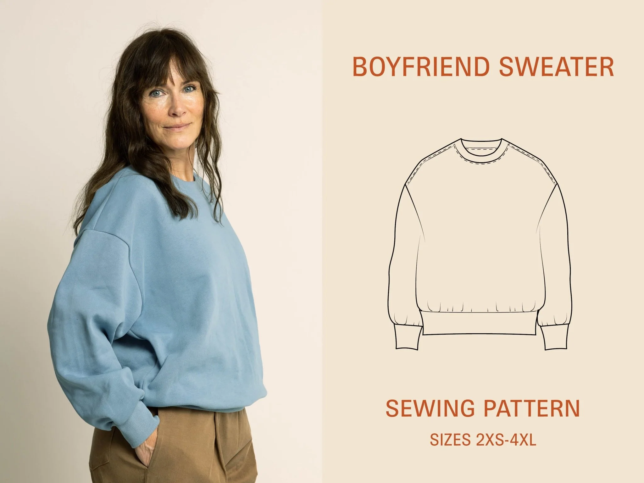 Boyfriend Sweater Paper Pattern - Wardrobe by Me - Image 7