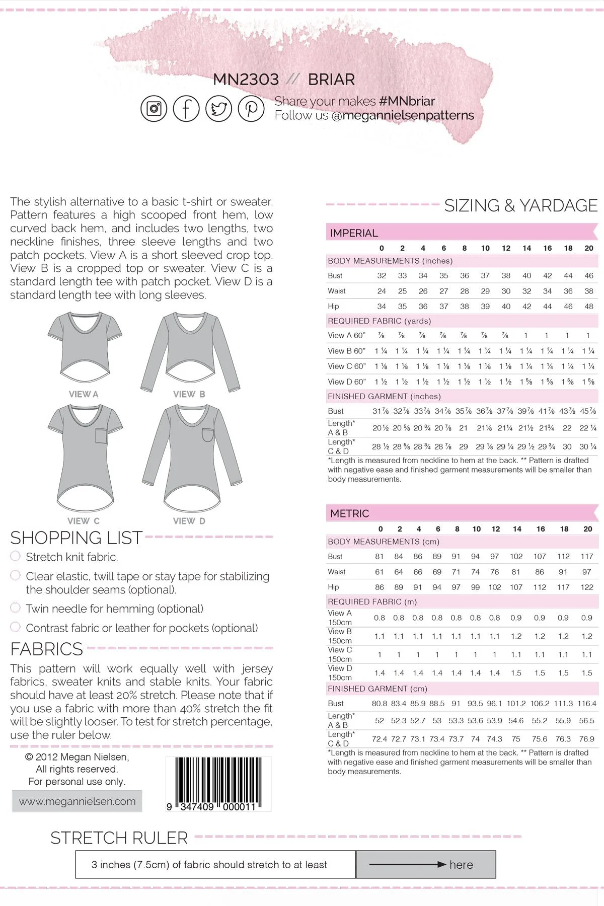 Briar Sweater and T-shirt - Megan Nielsen Patterns - Sewing Pattern - Image 20