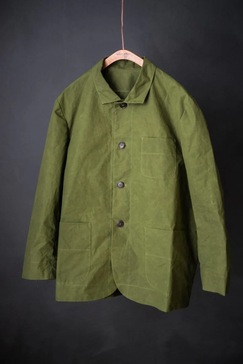 British Organic Cotton Dry Oilskin 7.2oz - Meadow Grass - Merchant & Mills - Image 4