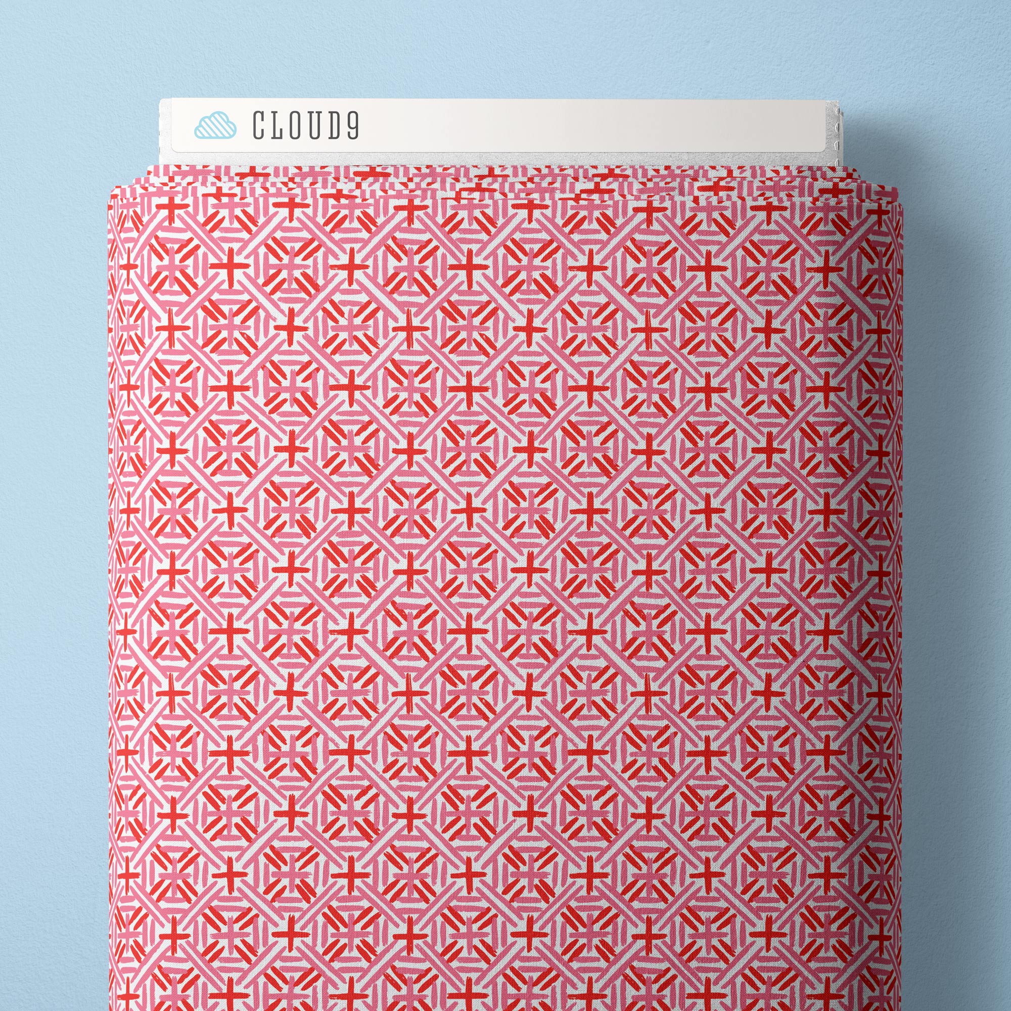 Cafe Weave - Red/Pink - Nice Nice - Emily Taylor - Cloud 9 Fabrics - Poplin
