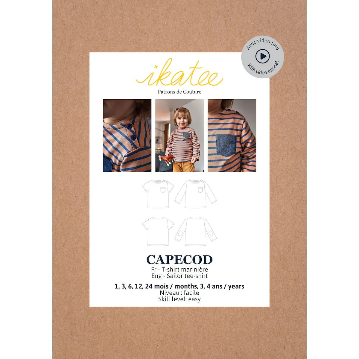 CAPECOD Sailor T-Shirt Paper Sewing Pattern - Baby 1M/24M - Ikatee - Image 2