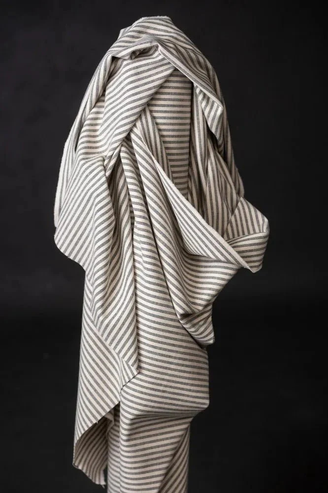 Charcoal Stripe 13oz Heavy Recycled Cotton Canvas - European Import - Merchant & Mills