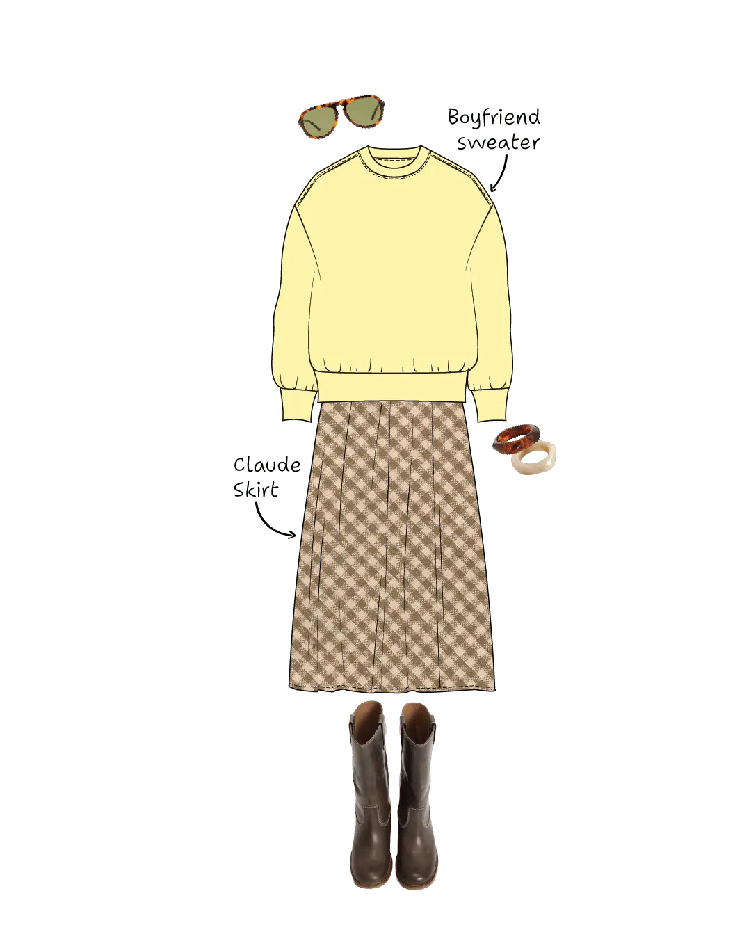 Claude Skirt Womens Paper Pattern - Wardrobe by Me - Image 6