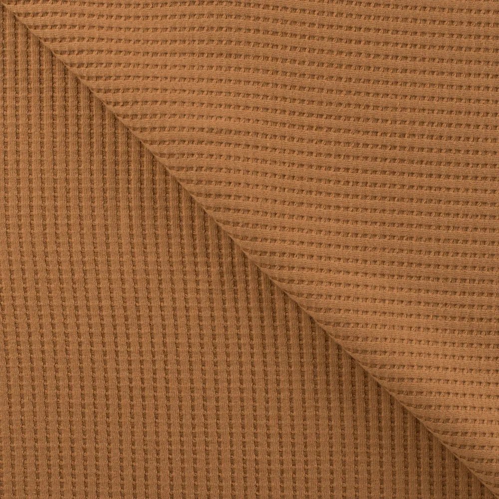 Cotton Waffle Tricot - European Import - Caramel - Image 3