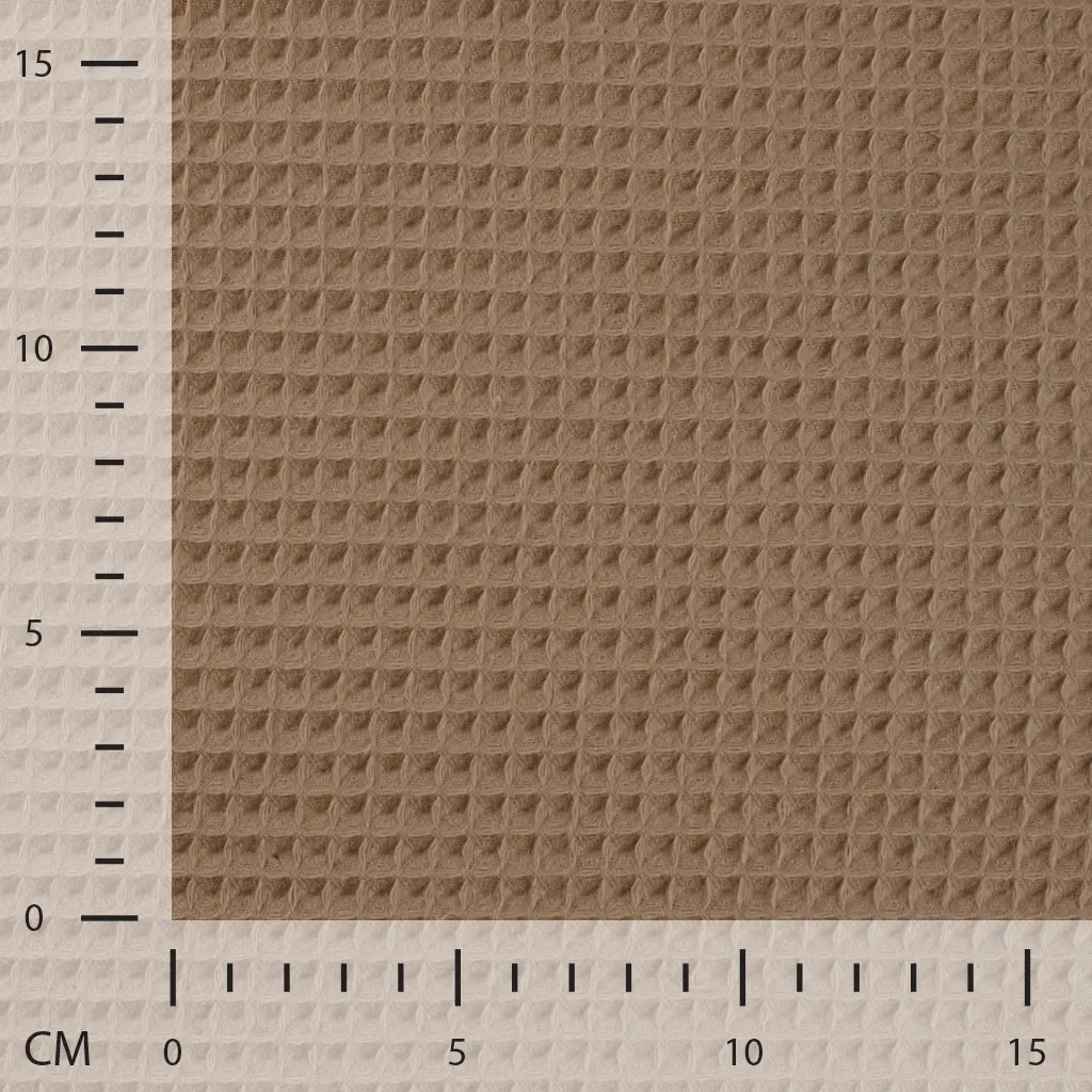 Cotton Waffle Weave - European Import - Dark Taupe - Image 3