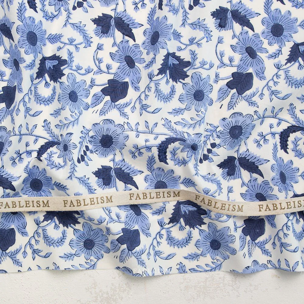Country Floral - Blue - Indian Block Prints Cottage - Fableism Supply Co. - Image 3