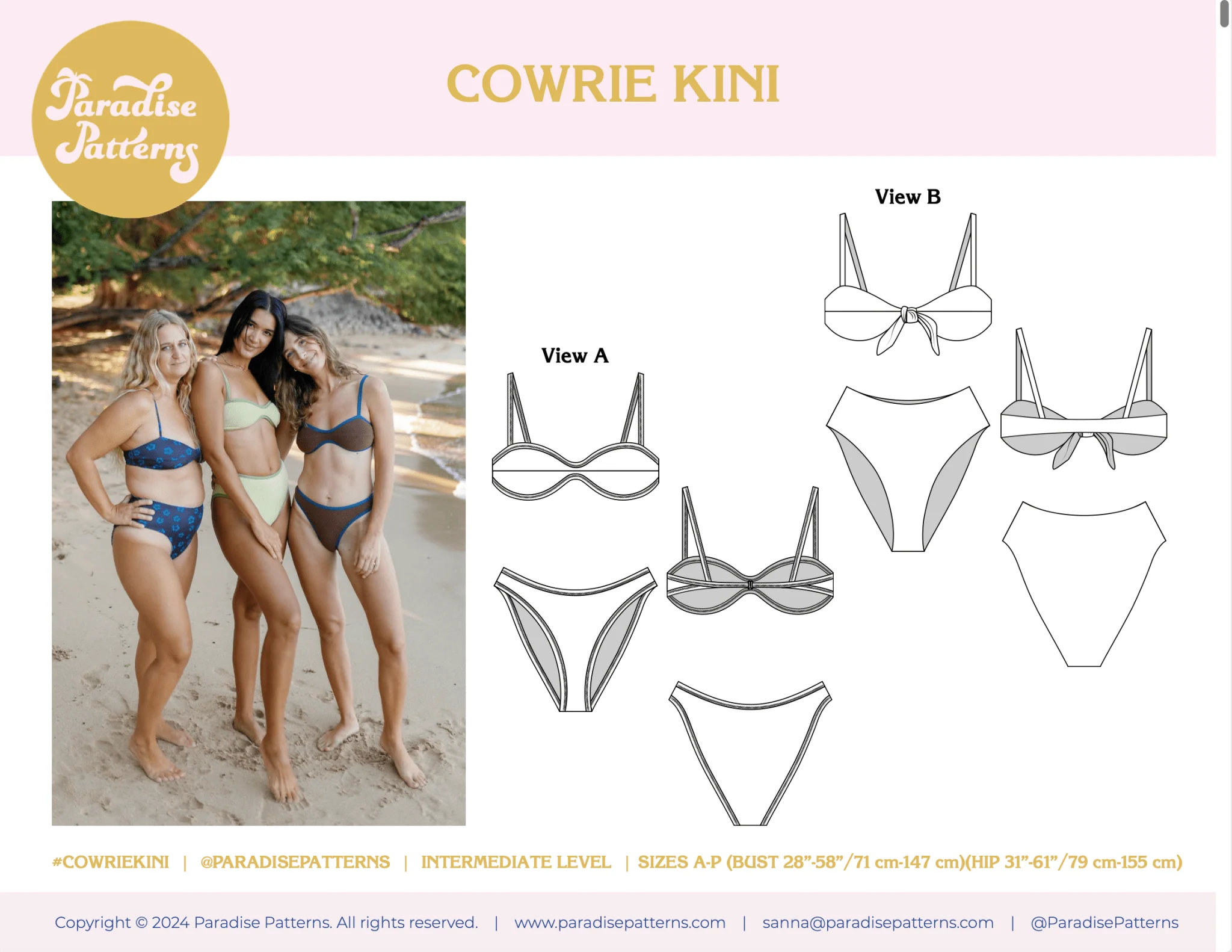 Cowrie Kini PDF Pattern - Paradise Patterns - Image 2