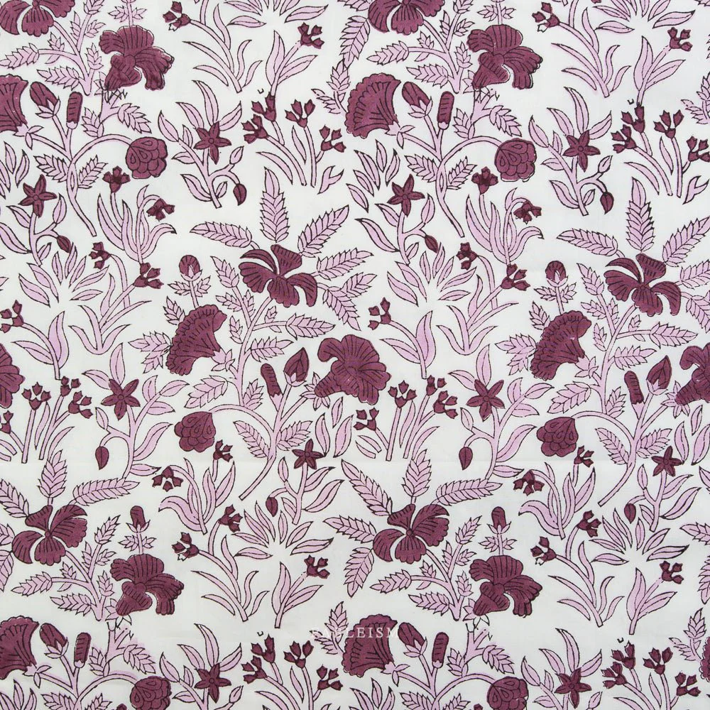 Cozy Floral - Purple - Indian Block Prints Cottage - Fableism Supply Co.