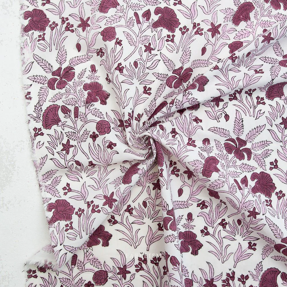 Cozy Floral - Purple - Indian Block Prints Cottage - Fableism Supply Co. - Image 2