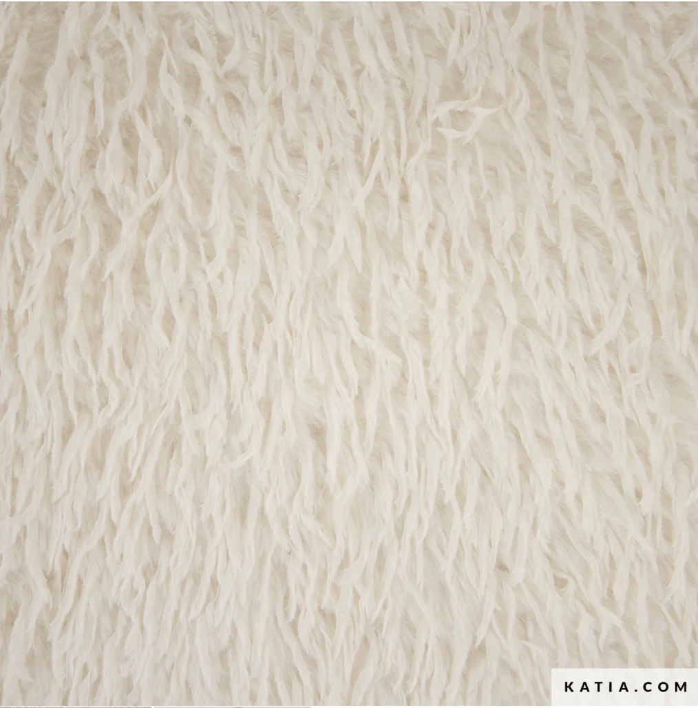 Cream Feather Hair Vegan Faux Fur - Katia