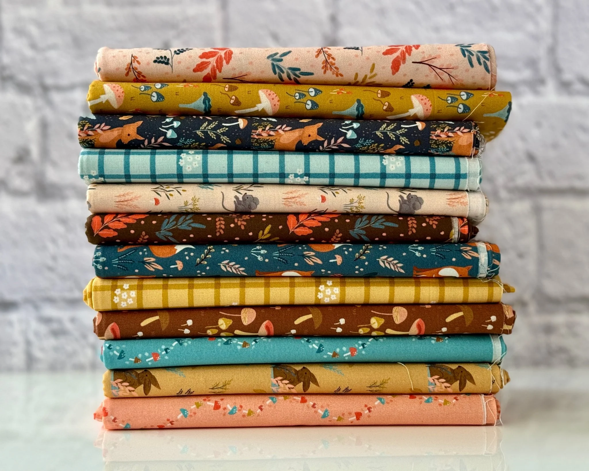 Daisy Plaid - Gold - Woodland Creatures - Dominika Godette - Cloud 9 Fabrics - Poplin - Image 5