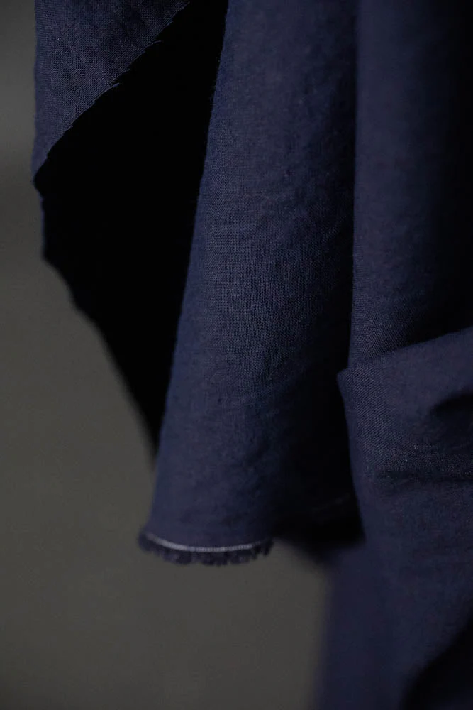 Dark Navy Organic Cotton Linen - European Import - Merchant & Mills - Image 2