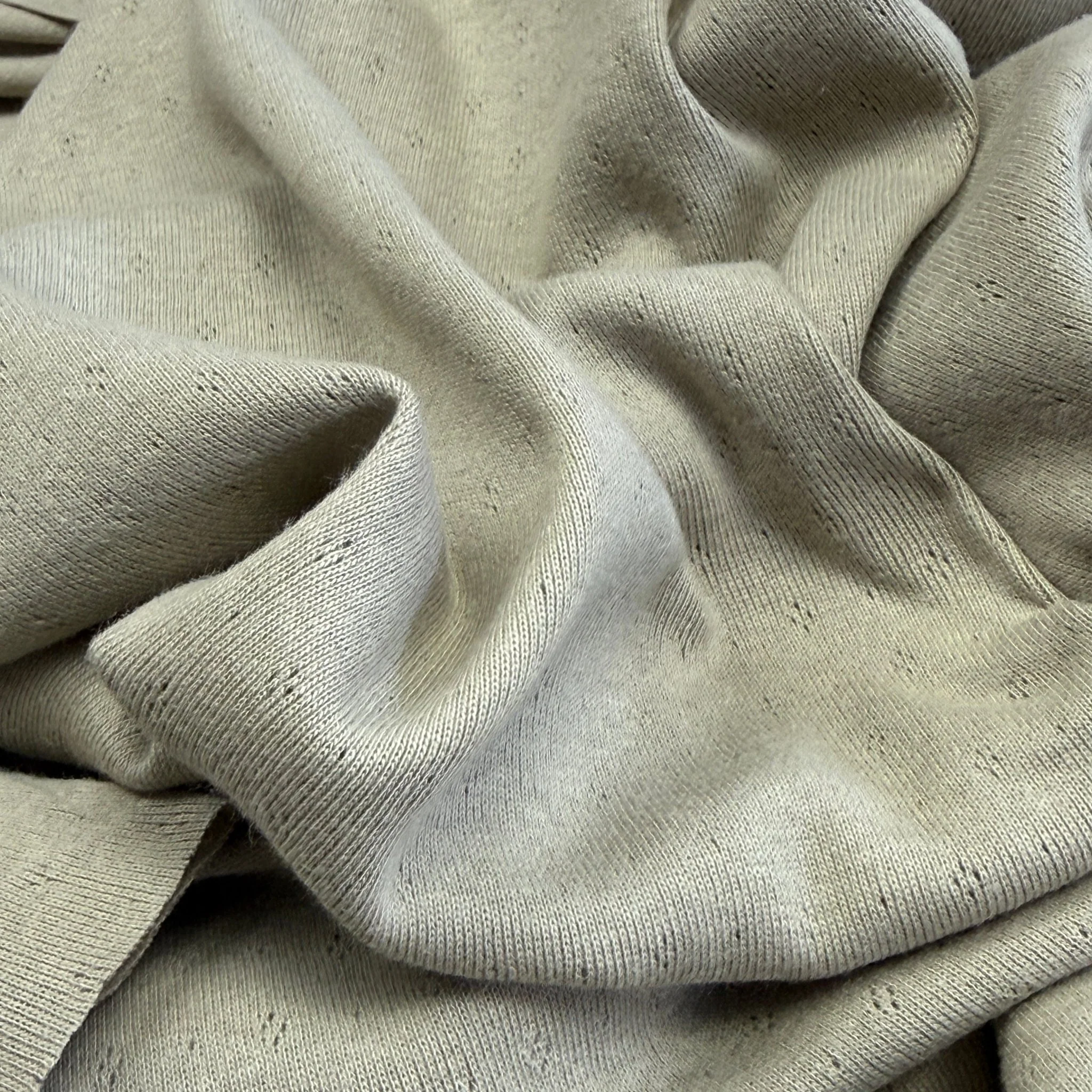 Delicate Diamonds Pointelle Knit Fabric - Organic Cotton - Pale Willow