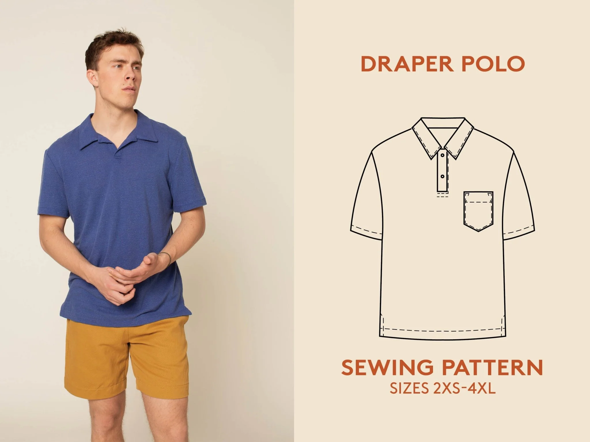 Polo T-Shirt Mens Paper Pattern - Wardrobe by Me