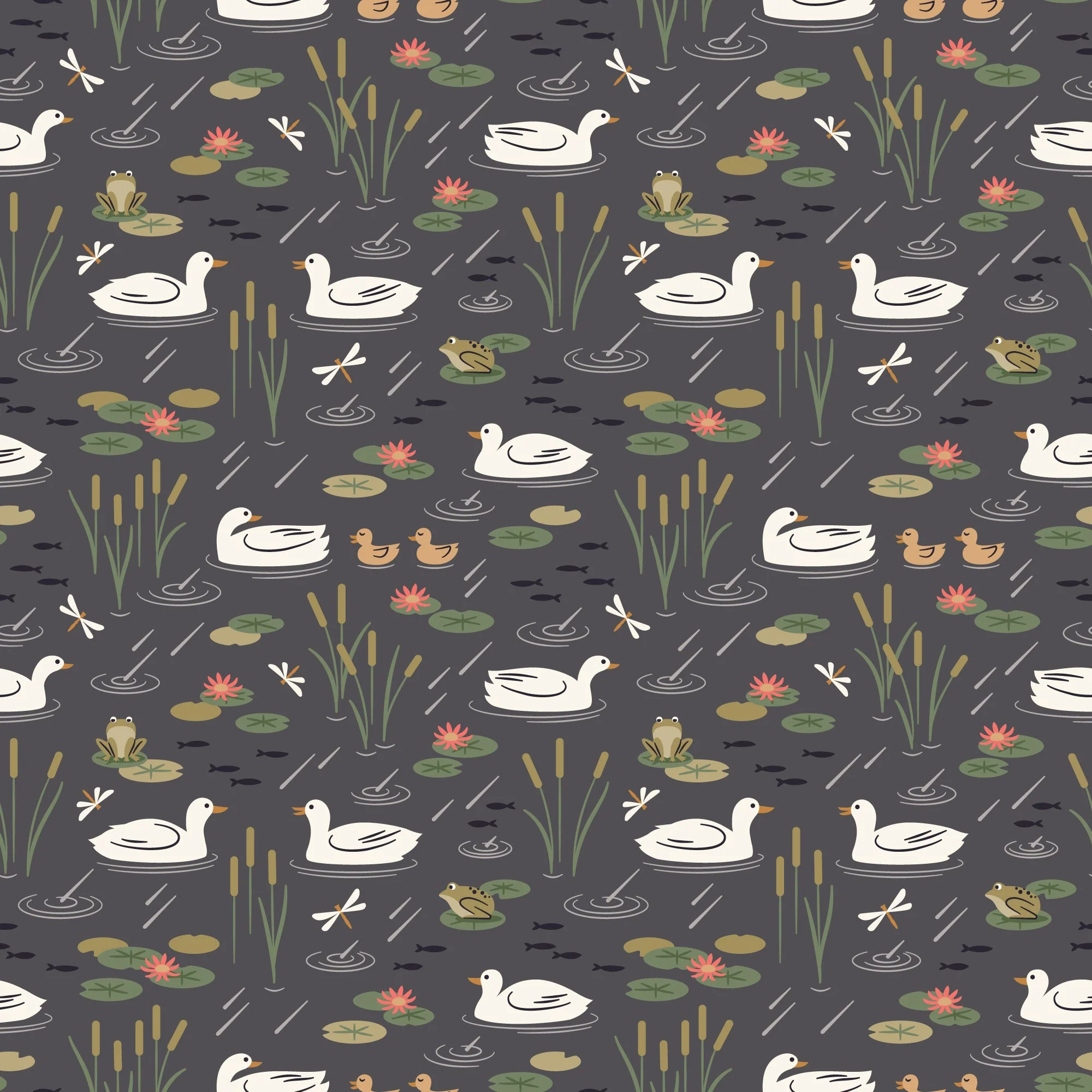 Duck Pond - Spring Showers - Ann Gardner - Cloud 9 Fabrics - Poplin - Image 3
