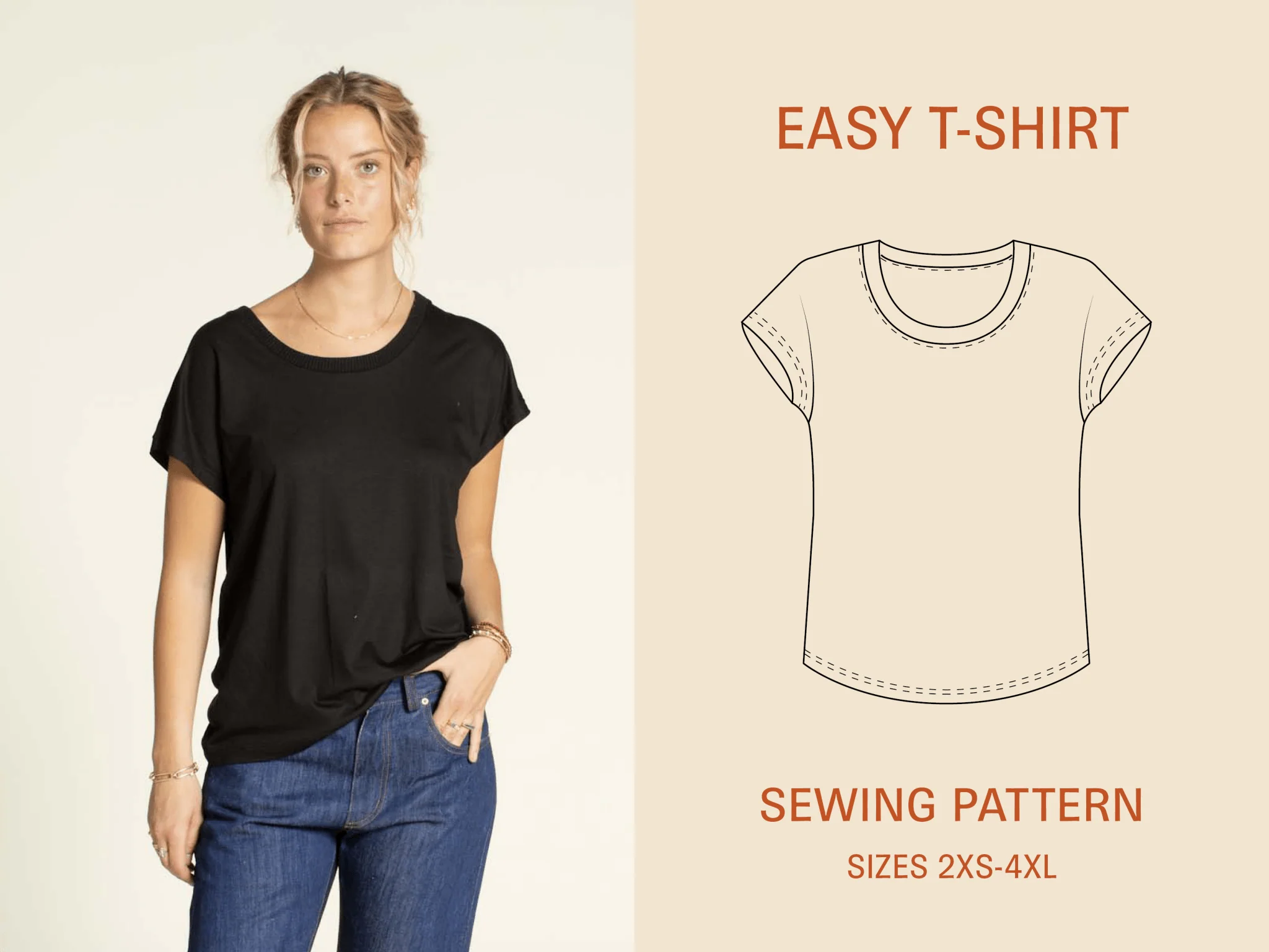 Easy T-Shirt Paper Pattern - Wardrobe by Me - Image 3