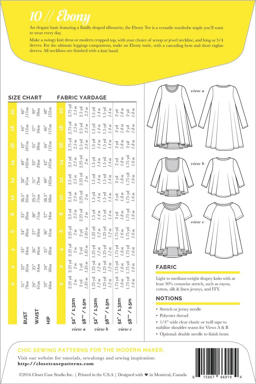 Ebony T-Shirt and Knit Dress Pattern - Closet Core Patterns - Image 11
