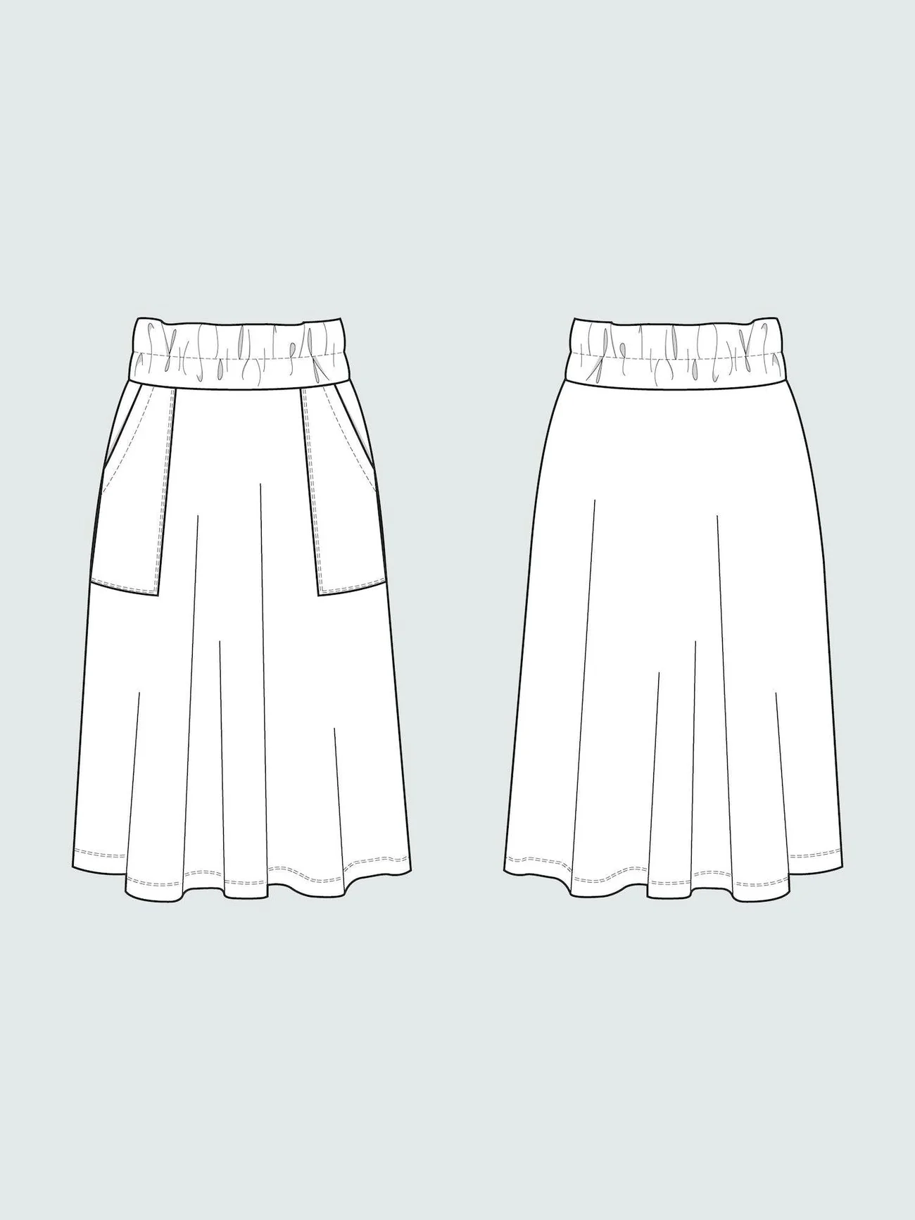 Elastic Waist Maxi Skirt Pattern - The Assembly Line - Image 5