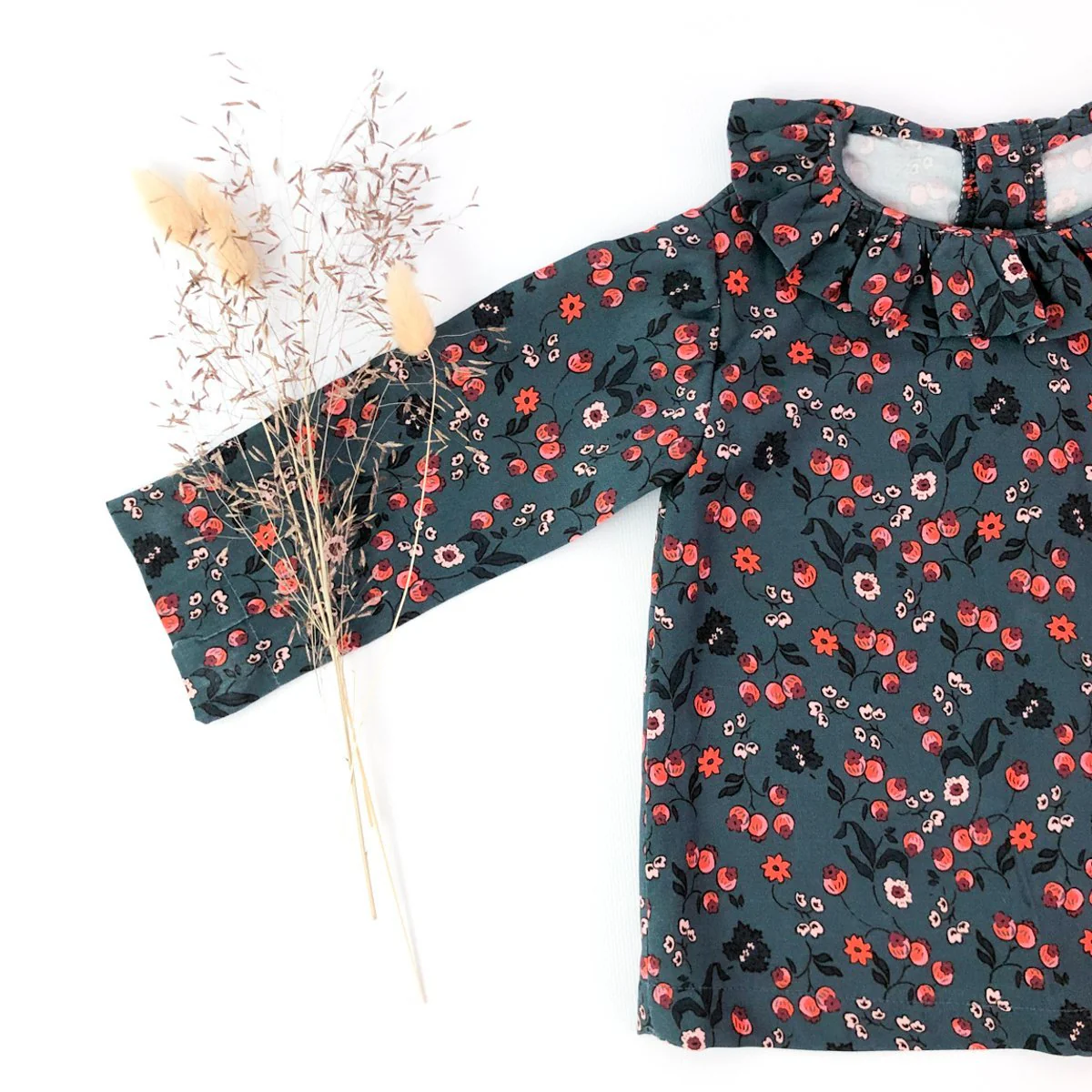 Electre Frilled Collard Blouse Sewing Pattern- Baby 1/4Y - Ikatee - Image 5