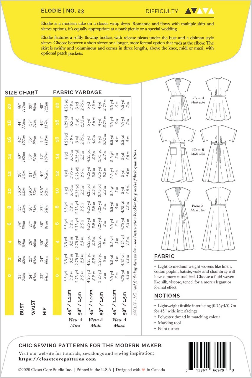Elodie Wrap Dress Pattern - Closet Core Patterns - Image 26