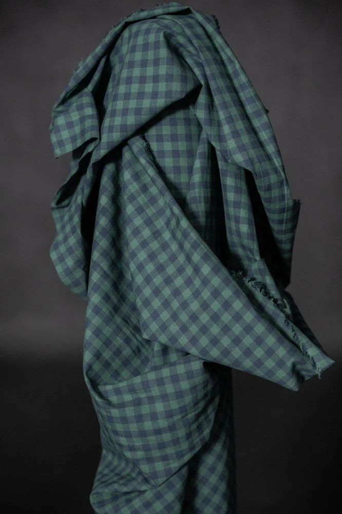 Elsie Organic Cotton Linen Gingham - Merchant & Mills