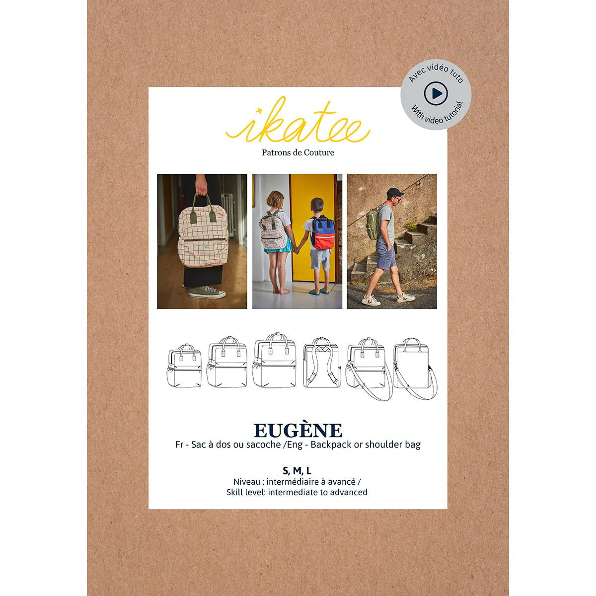 EUGÈNE - Backpack and Shoulder Bag - Paper Sewing Pattern - Ikatee - Image 2