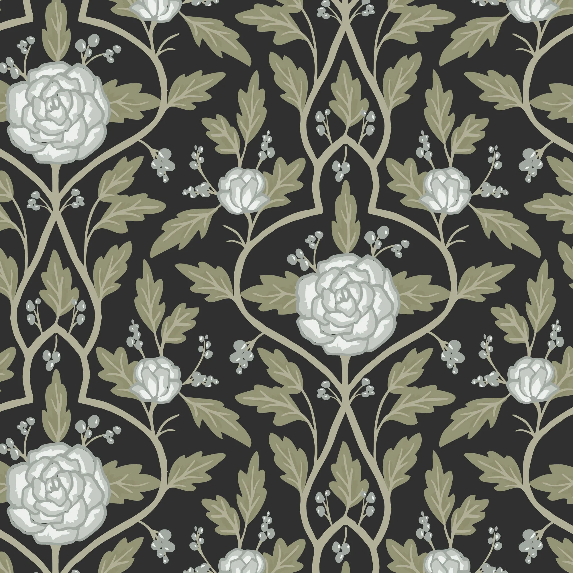 Evening Arbor - Ebony - Twilight Reverie - Lisee Ree Designs - Cloud 9 Fabrics - Poplin - Image 3