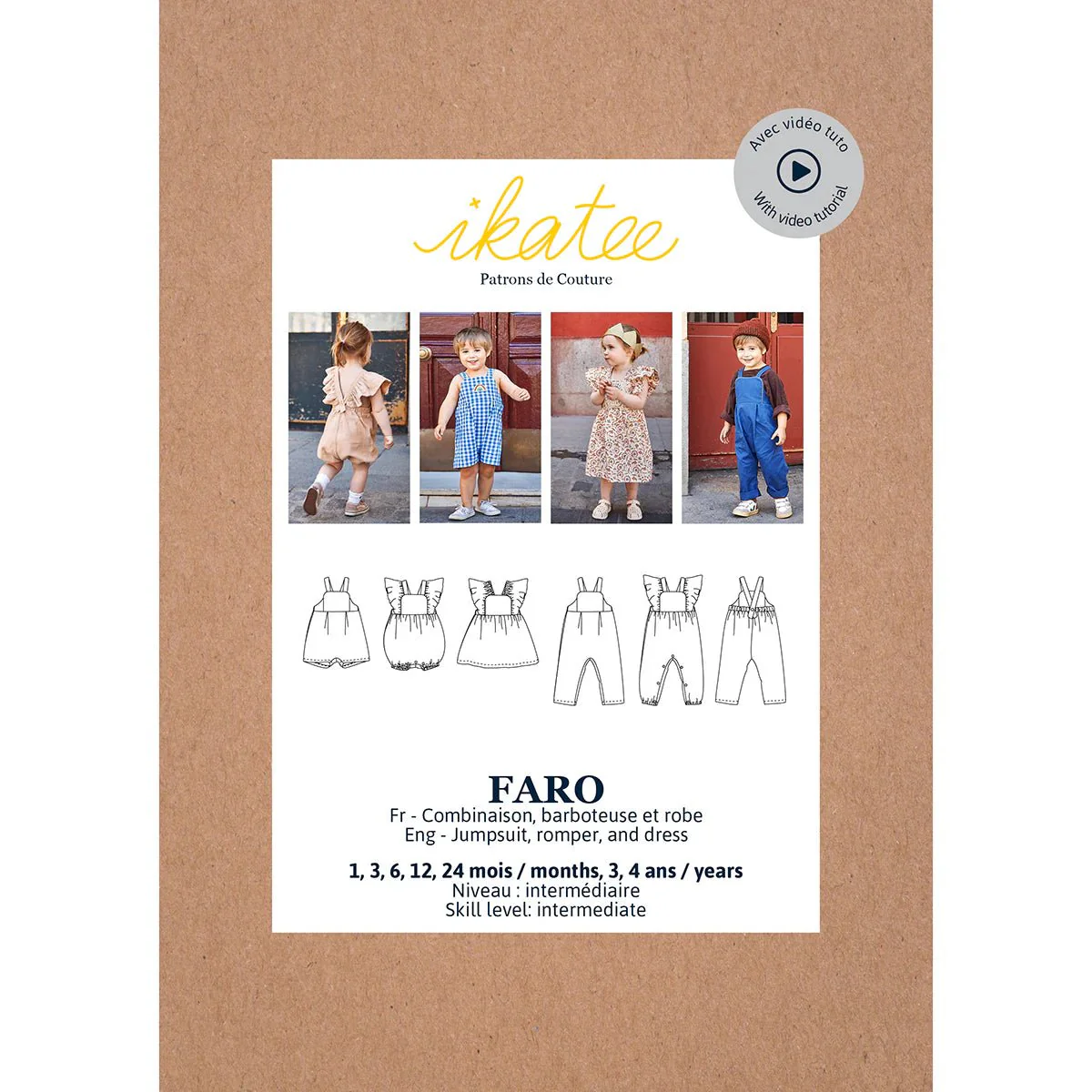 FARO Jumpsuit, Romper & Dress Paper Sewing Pattern - Baby 1M/24M - Ikatee - Image 2