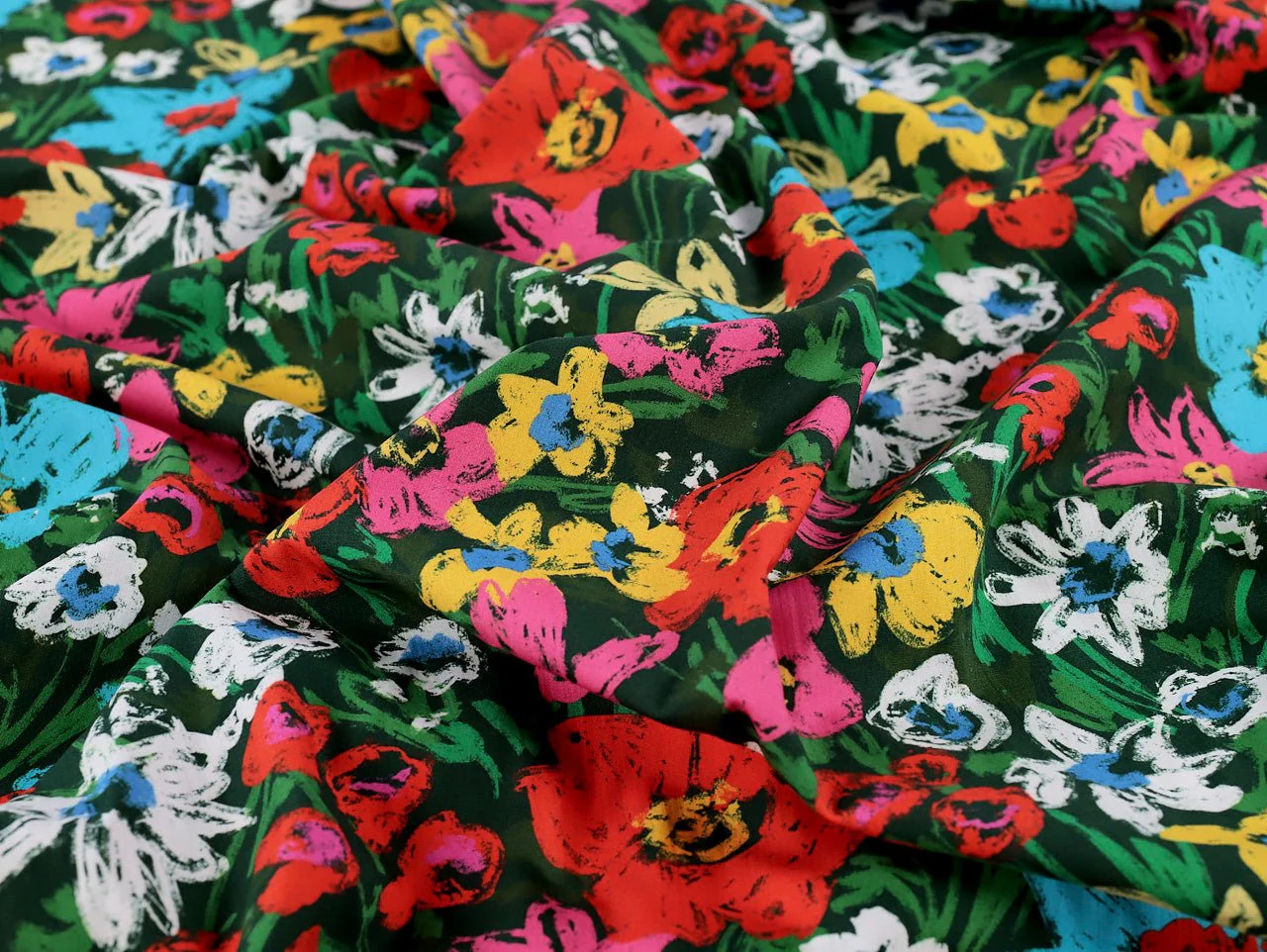 Firle Floral Cotton Lawn - Green - Oeko-Tex 100 - Fabric Godmother - Image 2