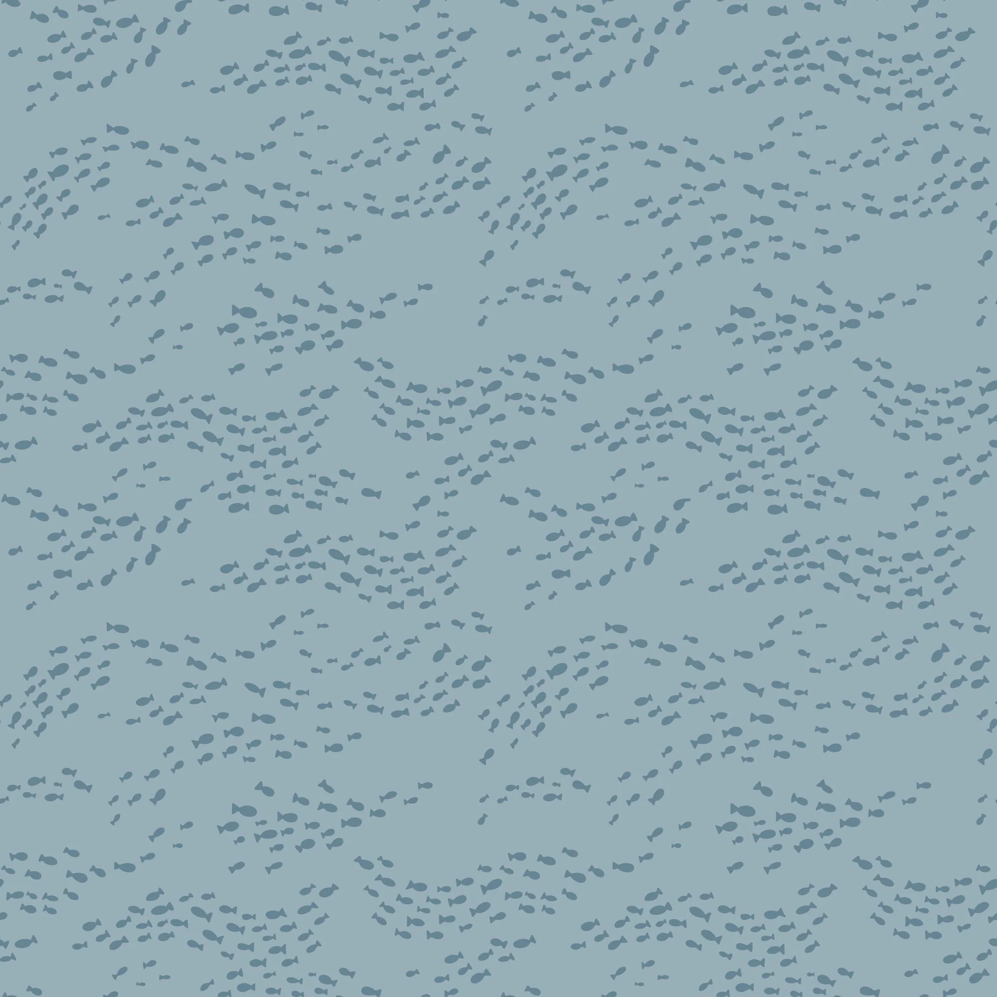 Fish School - Dusty Blue - Seashell Serenade - Jayme Murray - Cloud 9 Fabrics - Poplin - Image 3