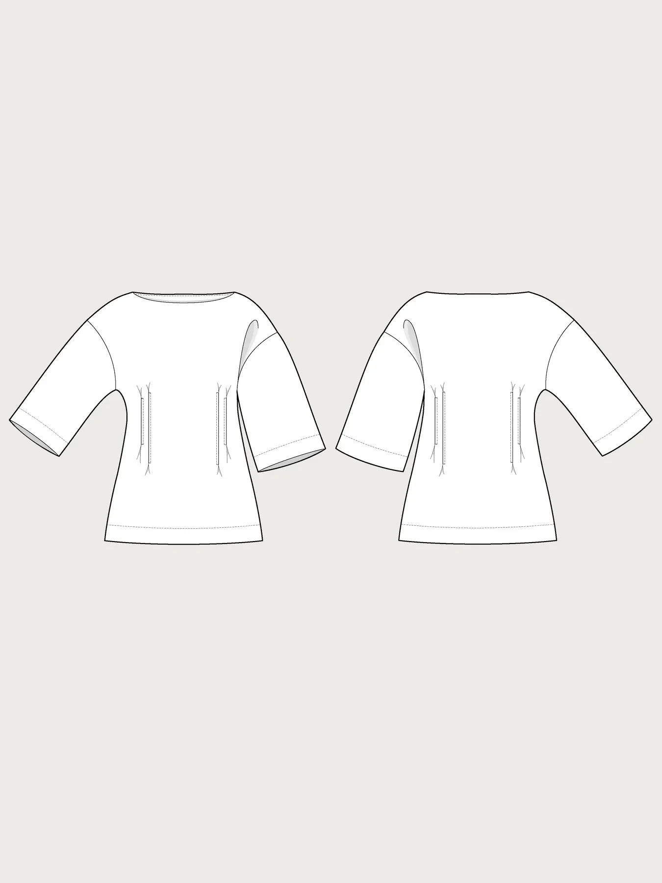 Fitted Waist T-Shirt Pattern - The Assembly Line -XS3XL - Image 7